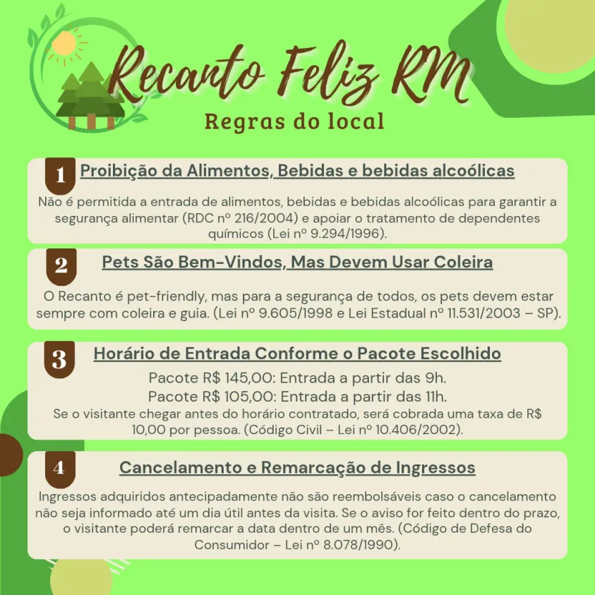 Regras do Recanto Feliz RM